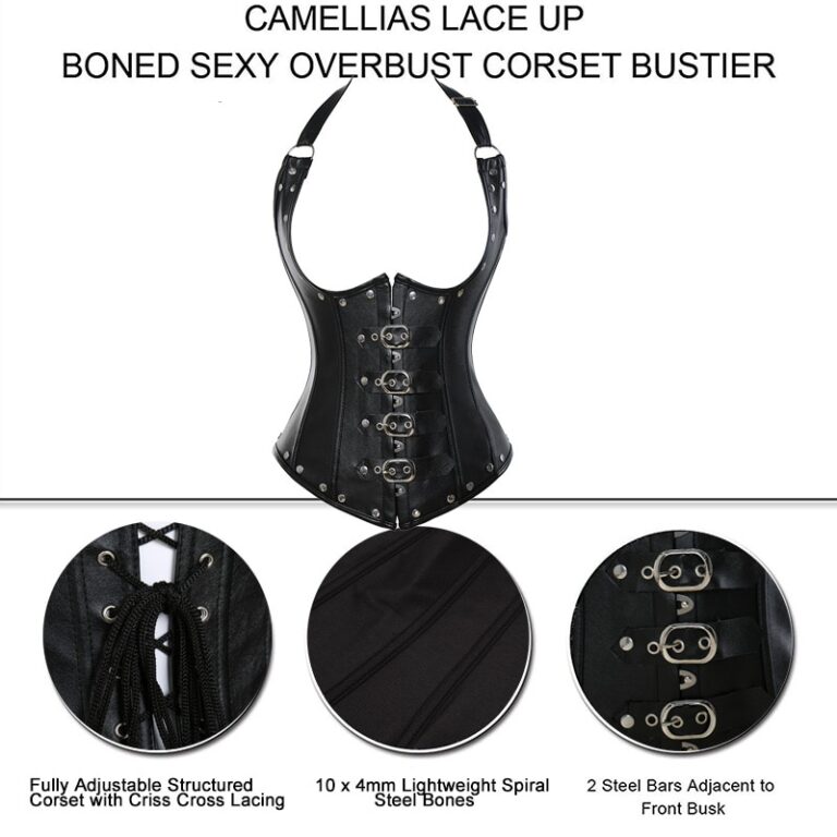 6xl Plus Size Women Sexy Black Corset Top Steampunk Gothic Latex Corset ...